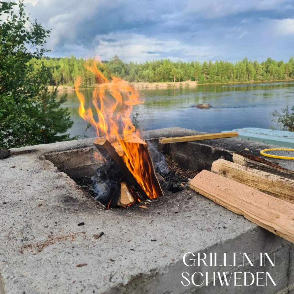 Grillfeuer in Schweden